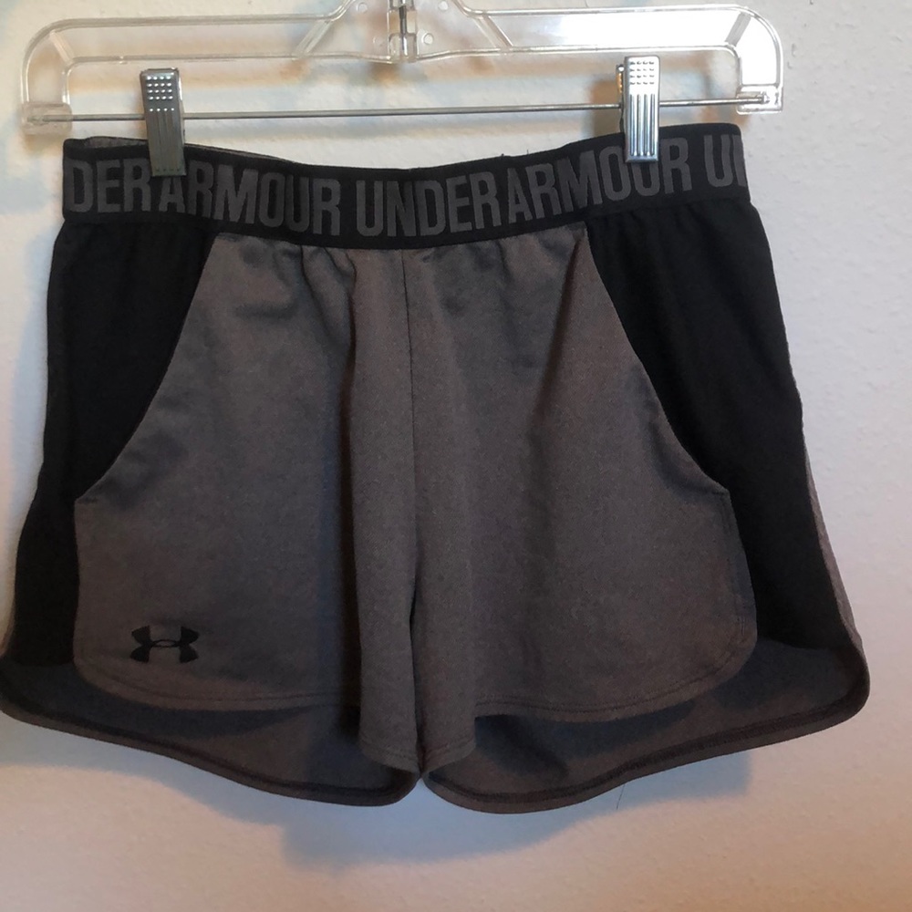 Grey and Black Under Armour Shorts